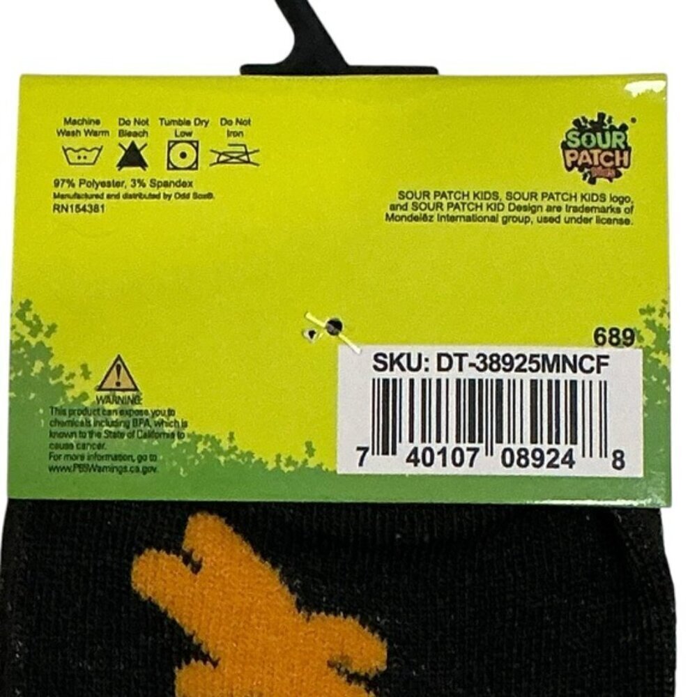 Sour Patch Kids Crew Socks Mens Novelty Funny Print Unisex OS Shoe Size 6-12 - Picture 5 of 16
